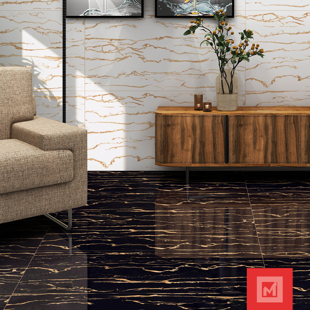 Imagen de Porcelanato Importado Marquina Gold 60x60cm 1